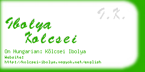 ibolya kolcsei business card