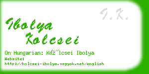 ibolya kolcsei business card